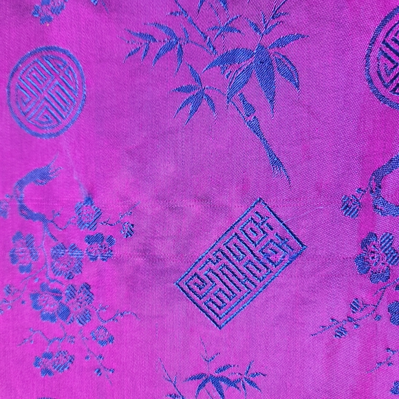 Creative Edge Imports 100% Silk Wrap Scarf Purple Blue - Picture 5 of 12